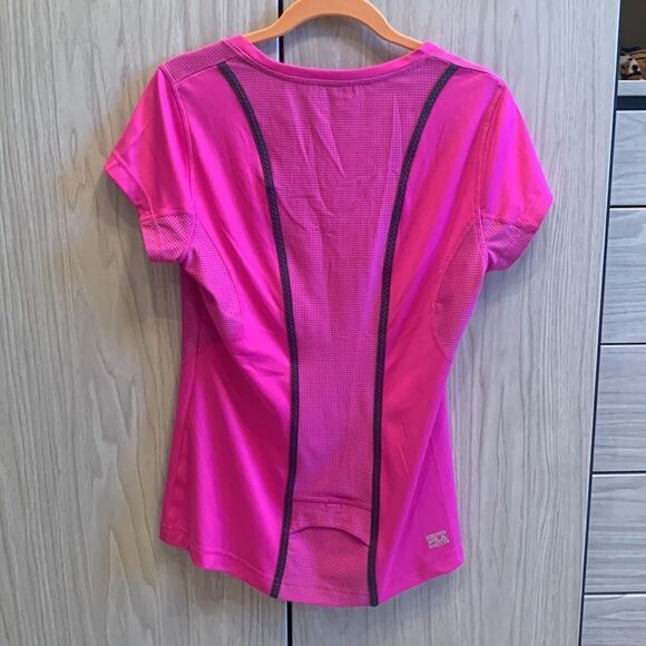 FILA Sport Pink Running Athletic Tee Shirt pocket Sz M - Picture 7 of 9